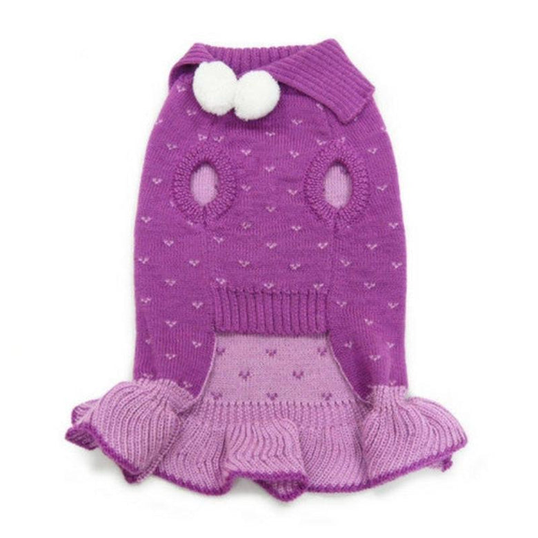 Dogo Pet Fashions Sweaters 2XS Purple Snowflake Bling Sweater Dog Dress - Only Available in Size 2XS