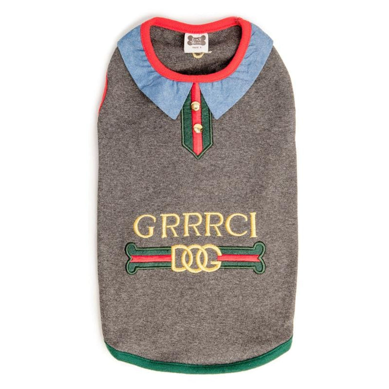luna blue Tee's LtGR / SM GRRRCI Dog Tank