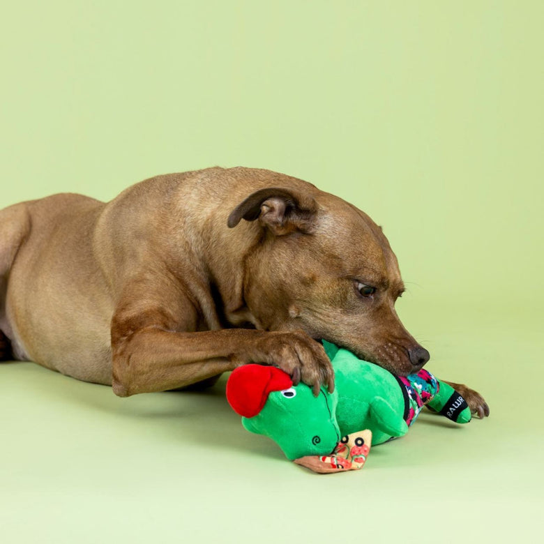 Pizzasaurus Rex Plush Squeaky Dog Toy