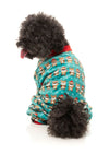 Christmas Disco Deers Green Holiday Dog Pajamas