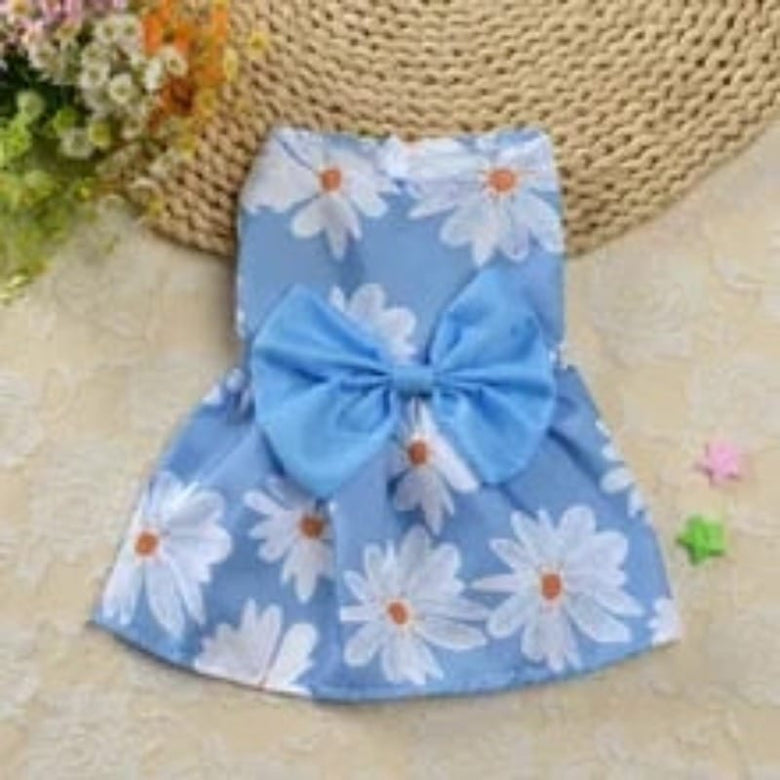 AE-RPDS Dresses XL / Pink Floral Bow Summer Pet Dress