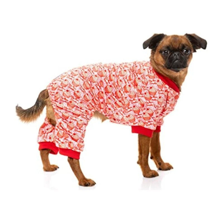 FuzzYard Pajamas Hey There Sweetie Red Trim Cupcake Dog Pajamas