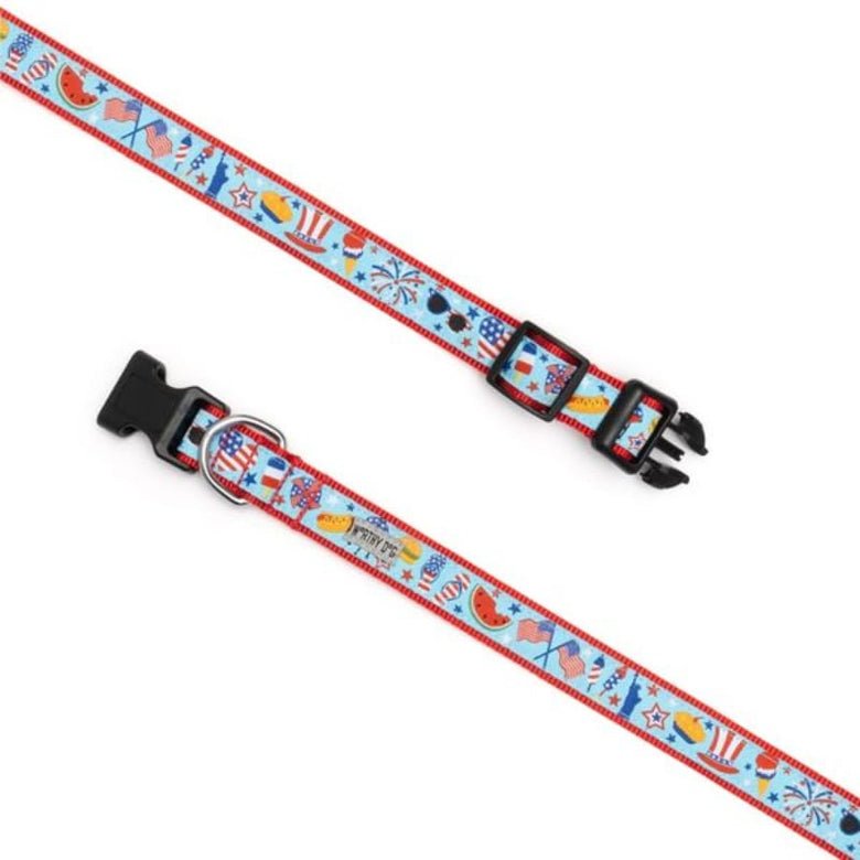 The Worthy Dog COLLARS Independence Day Patriotic Red White Blue Dog Collar