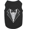 Black Tuxedo Elegant Formal Embroidered Dog T-Shirt