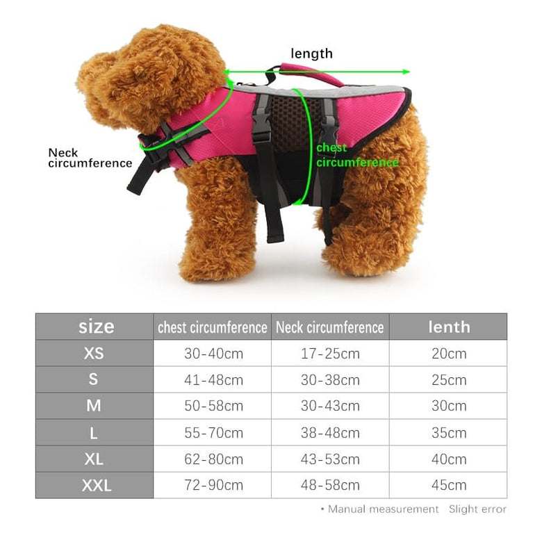 AE-PGS Jackets Pet Life Vest Harness Jacket with Handle Pink