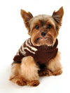 Feather Soft Brown Zebra Print Warm Dog Sweater