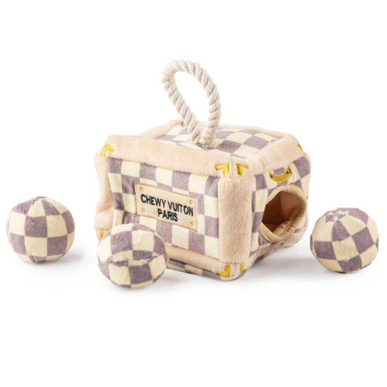 Haute Diggity Dog dog toys Checker Chewy Trunk Activity House Dog Toy