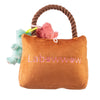 Labowwow Brown Handbag Plush Squeaky Rope Dog Toy Set - 3 Pc