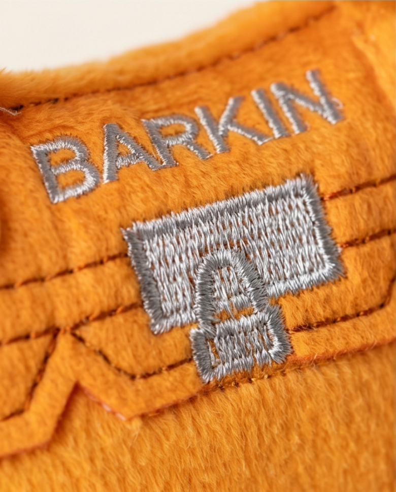 Barkin Bag Orange Plush Squeaky Dog Toy