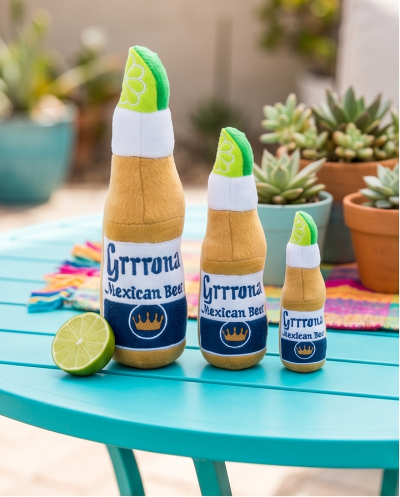 Grrrona Bottle Plush Squeaky Dog Toy - 3 Sizes