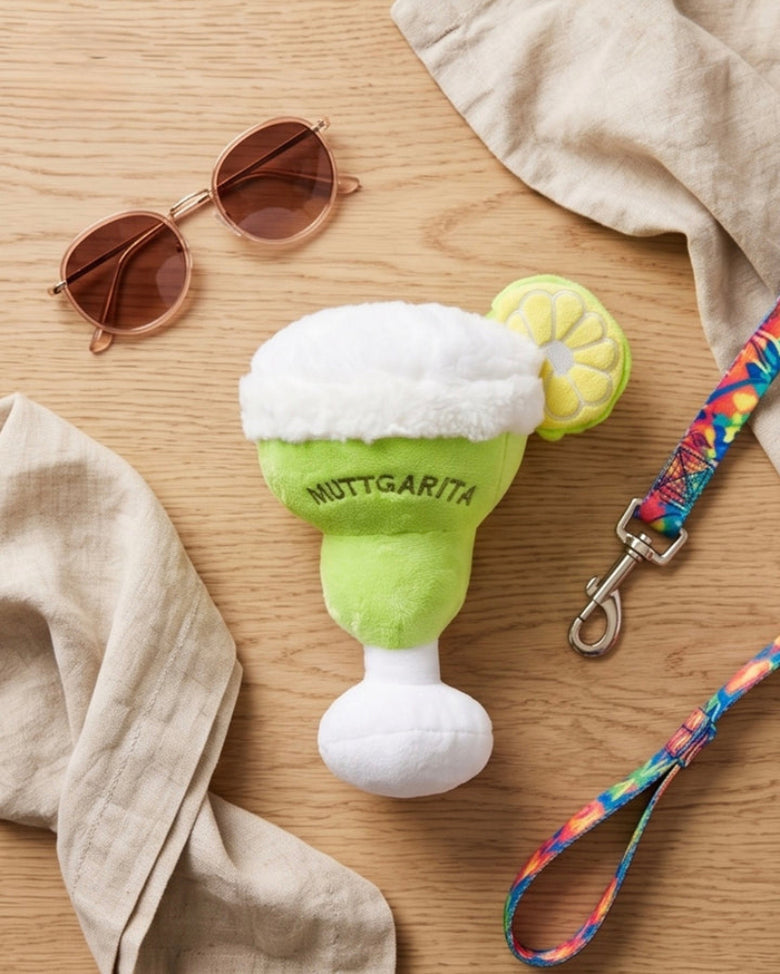 Muttgarita with a Lemon Plush Squeaky Dog Toy