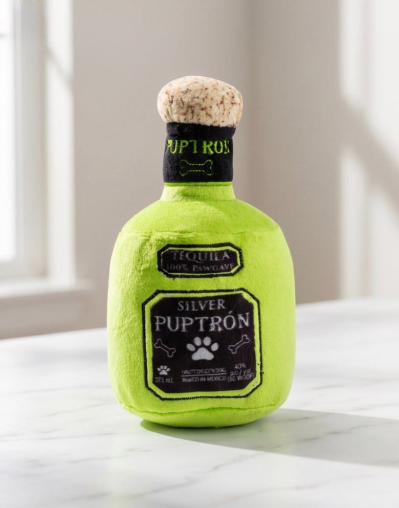 Puptron Tequila Green Plush Squeaky Dog Toy