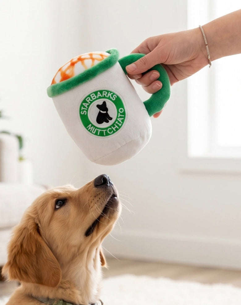 Starbarks Muttchiato Mug Plush Squeaky Dog Toy