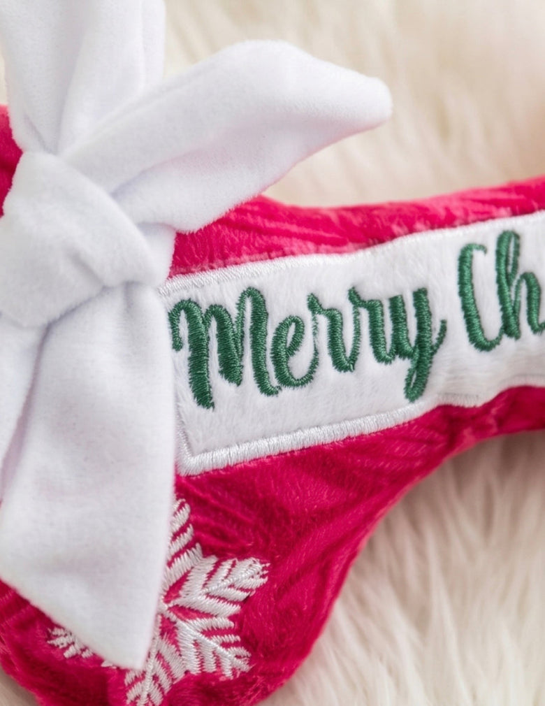 Puppermint Bone Original (Merry Christmas) Plush Squeaky Holiday Dog Toy