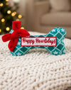 Puppermint Bone Green Stars (Happy Howlidays) Christmas Holiday Plush Squeak Dog Toy