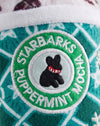 Starbarks Puppermint Mocha Green Stars Cup Christmas Holiday Plush Squeaky Dog Toy