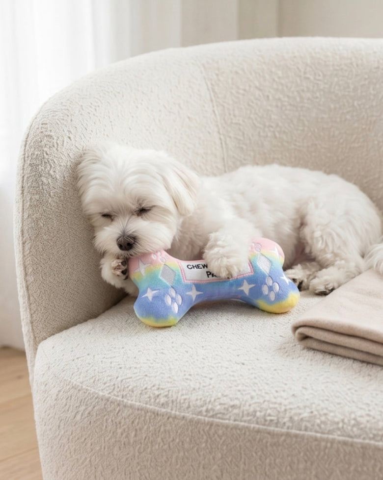 Pink Ombre Chewy Bone Plush Squeaky Dog Toy - 3 Sizes