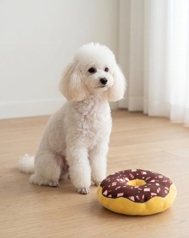 Puppermint Donut Christmas Holiday Plush Squeaky Dog Toy