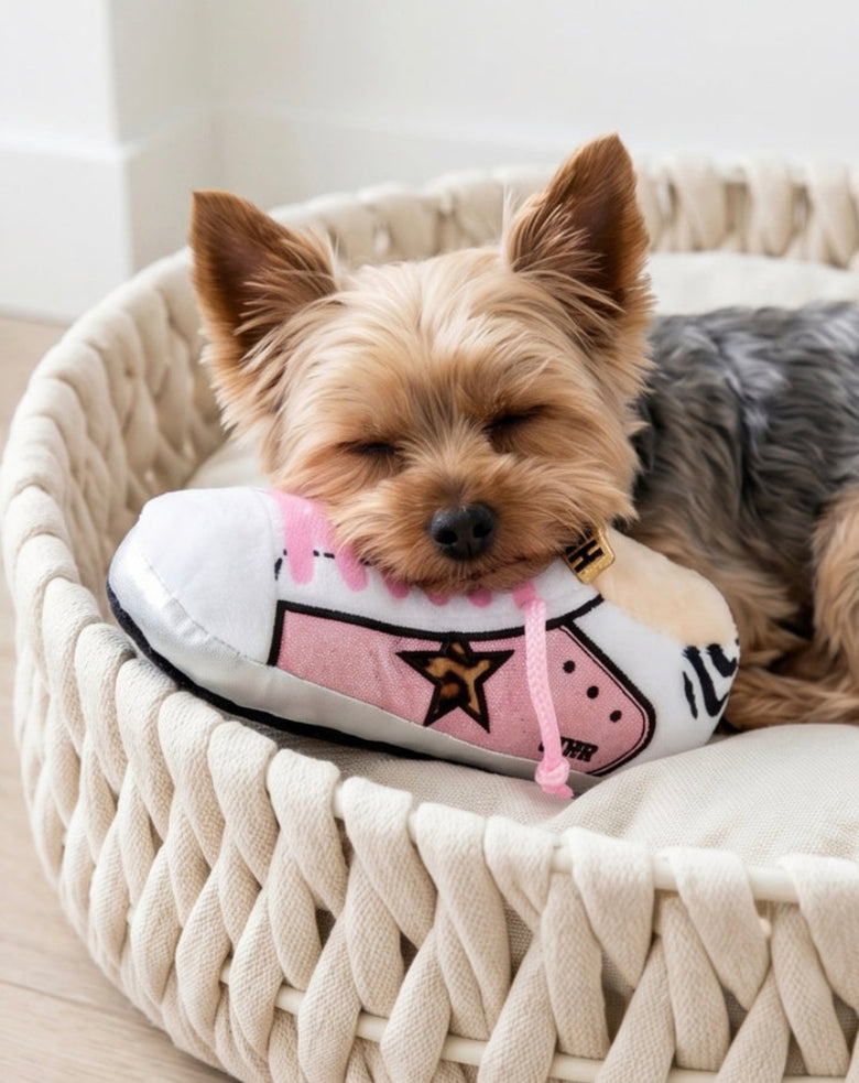 Golden Pooch Pink Shoe Plush Squeaky Dog Toy