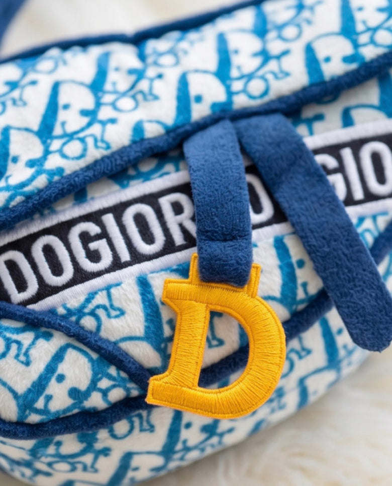 Dog-ior Blue Saddle Bag Plush Squeaky Dog Toy