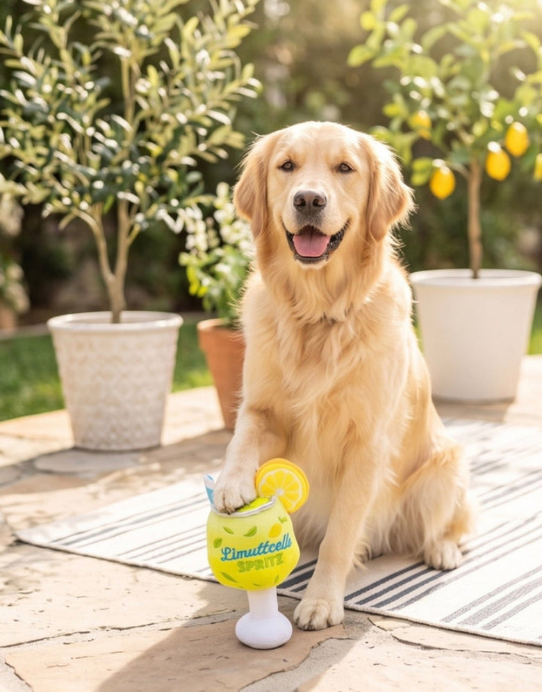 Limuttcello Refreshing Lemon Spritz Plush Squeaker Dog Toy