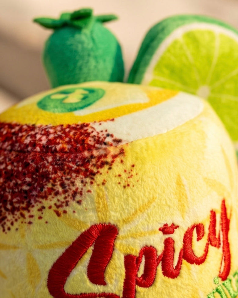Spicy Muttgarita with Lime Plush Squeaky Dog Toy