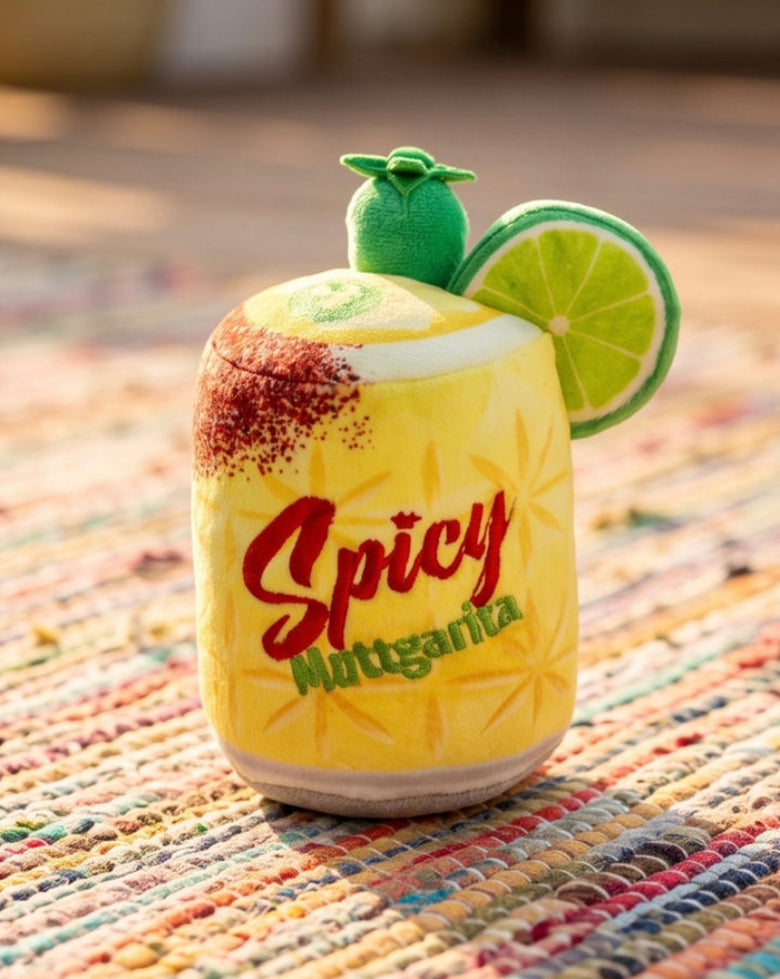 Spicy Muttgarita with Lime Plush Squeaky Dog Toy