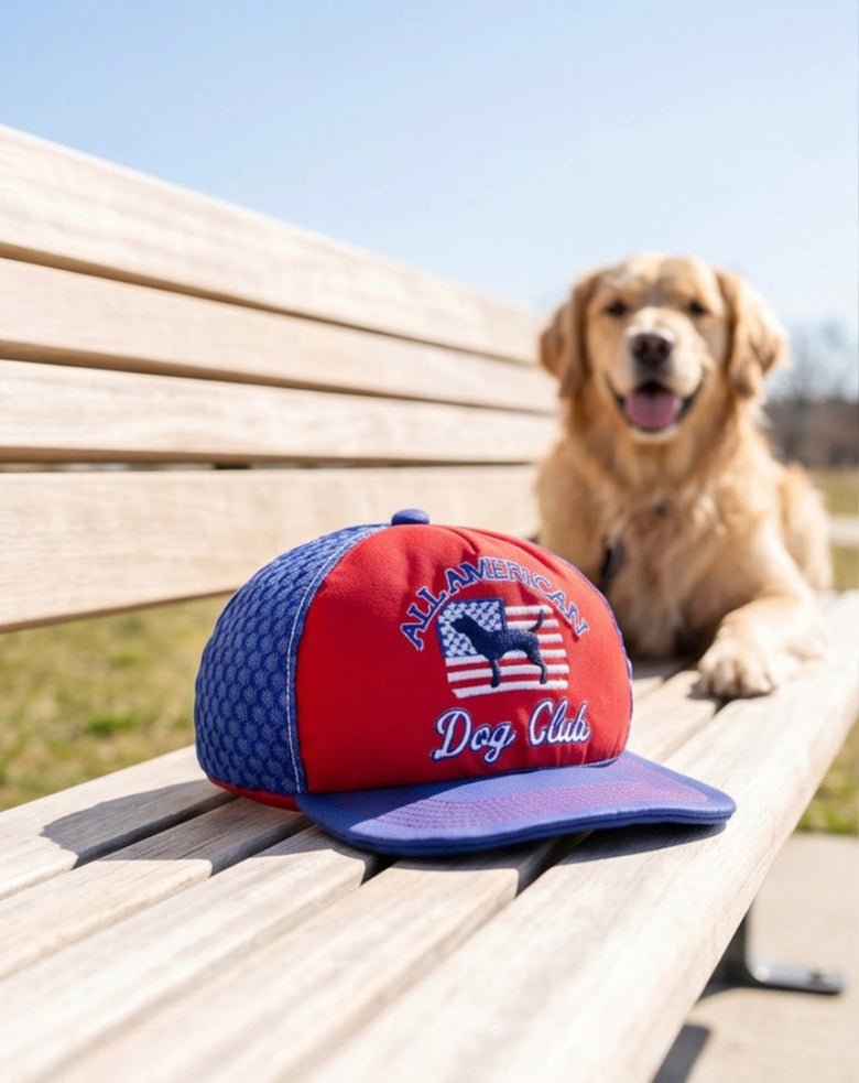 All American Dog Club Trucker Hat Plush Squeaky Dog Toy