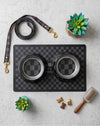 Haute Diggity Dog Bowls & Placemats Black Checker Chewy Vuiton Placemat