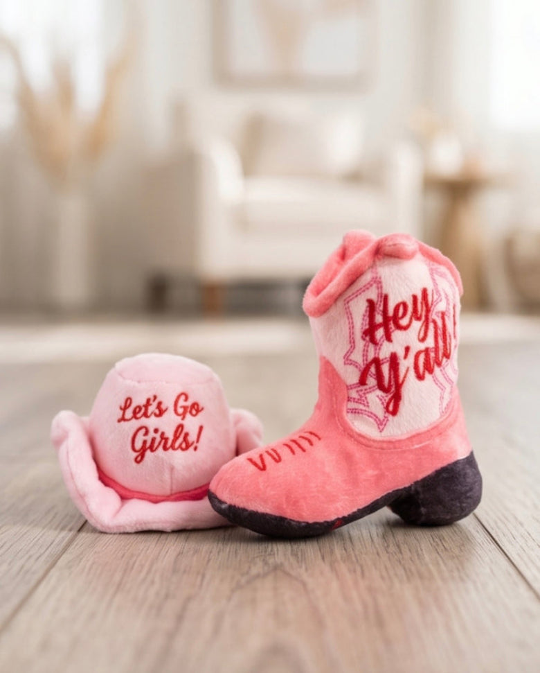 Pink Kitty Cowgirl Western Cat Toy Set - 3 Pk