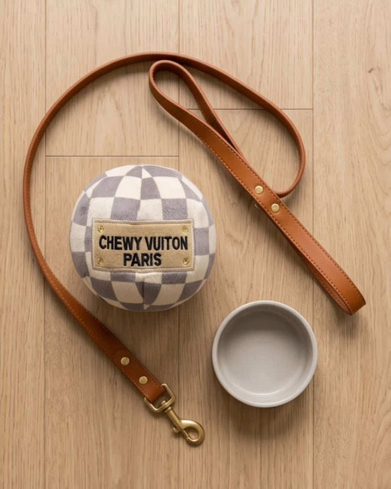 Checker Chewy Ball Plush SqueakyDog Toy - 2 sizes