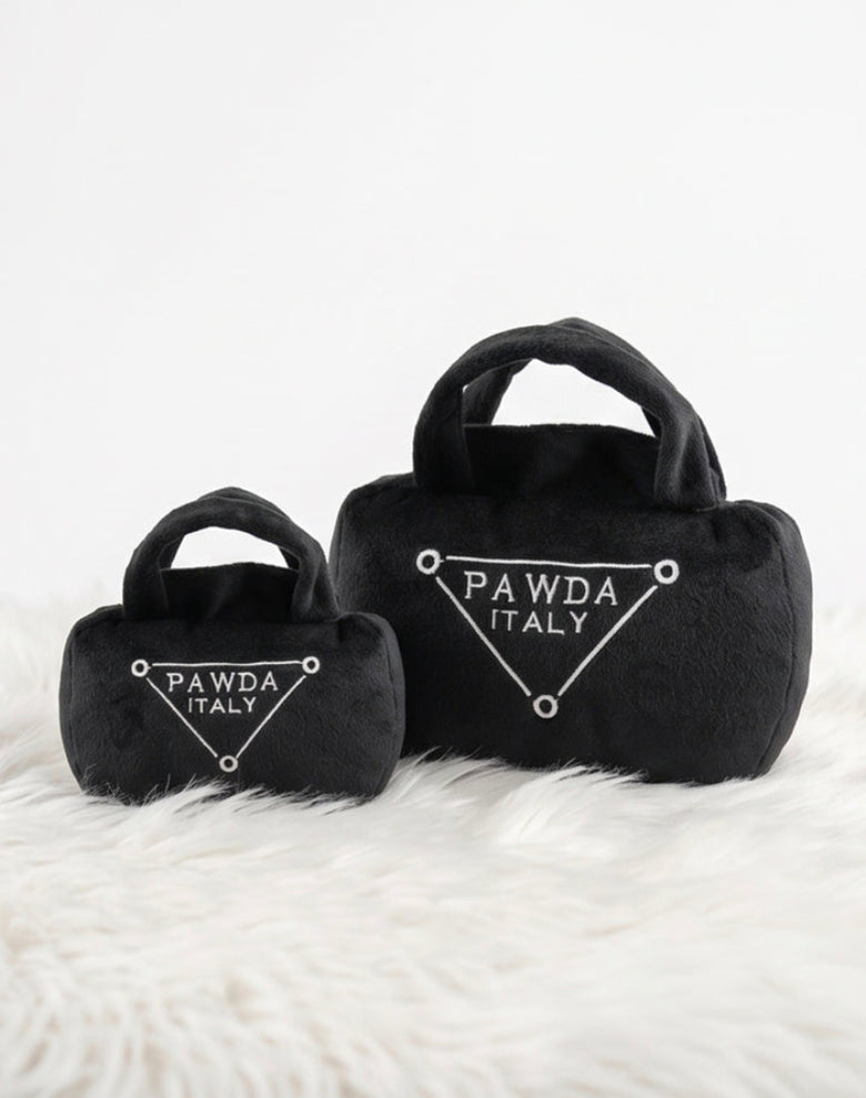Pawda Black Handbag Plush Squeaky Dog Toy - 2 Sizes