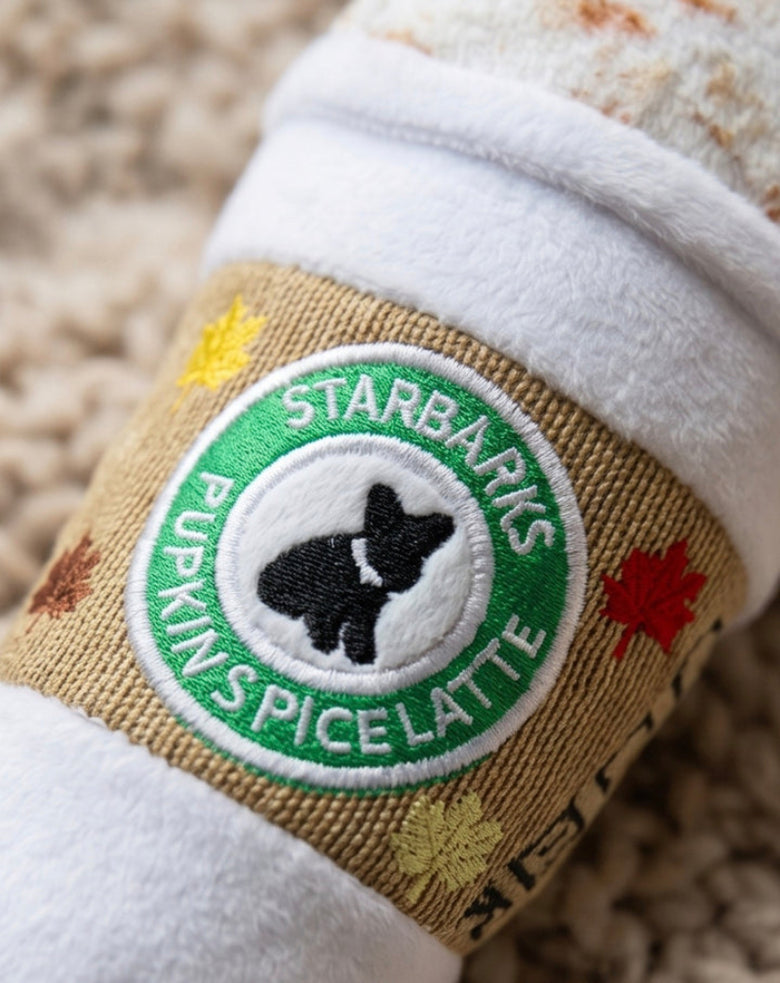 Starbarks Pupkin Spice Latte Fall Season Plush Squeaky Dog Toy - 2 Sizes