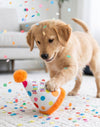 Happy Birthday Pawty Hat Colorful Dots Plush Squeaky Dog Toy