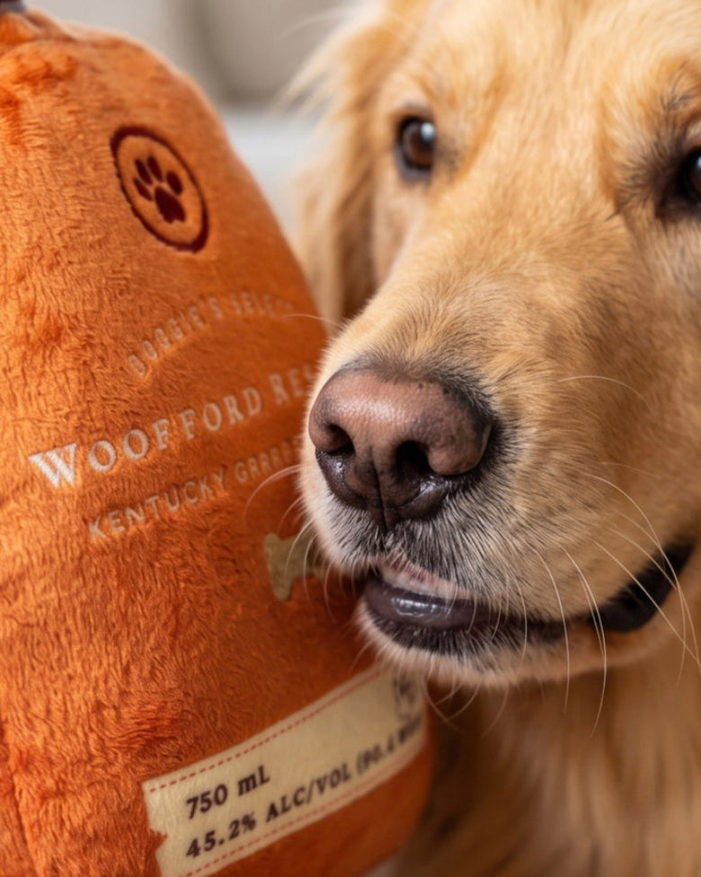 Woofford Reserve Grrrbon Bottle Plush Squeaky Dog Toy