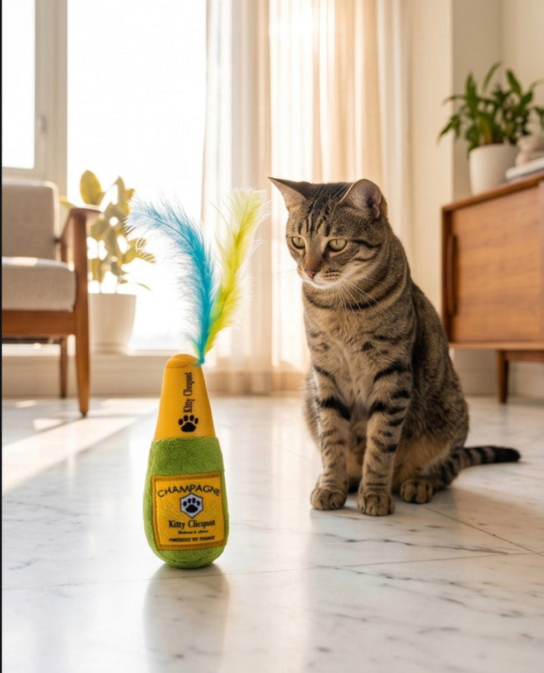 Kitty Clicquot (Bottle & Caviar) Cat Toy Set - 2 Pc