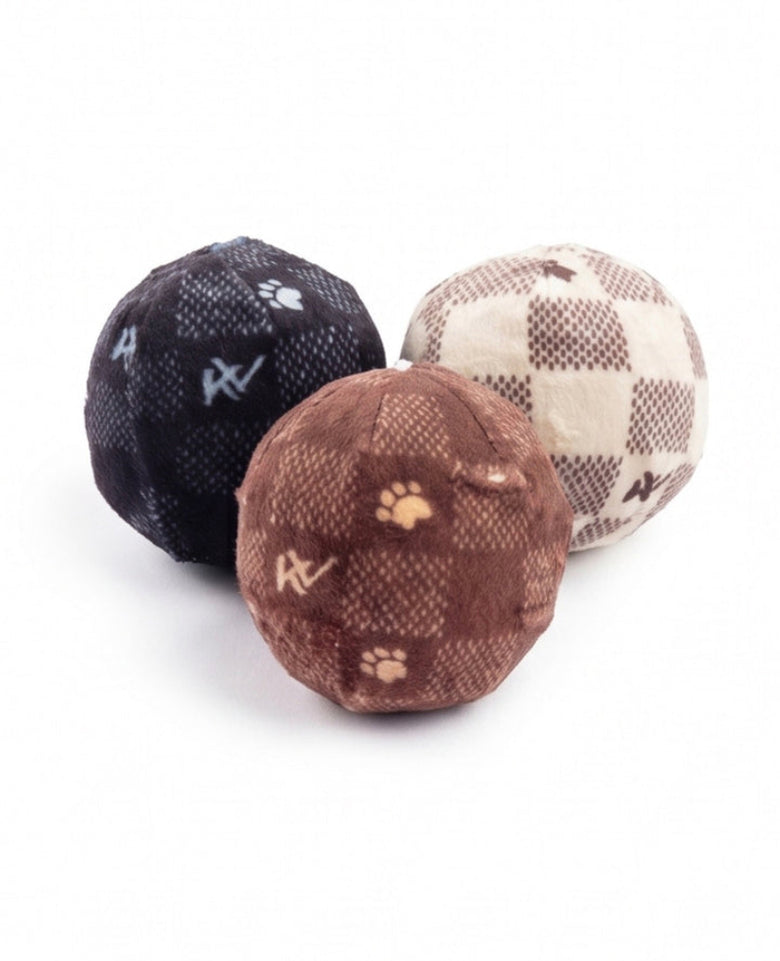 Kitty V Balls (Checker) Cat Toy Set - 3 Pc