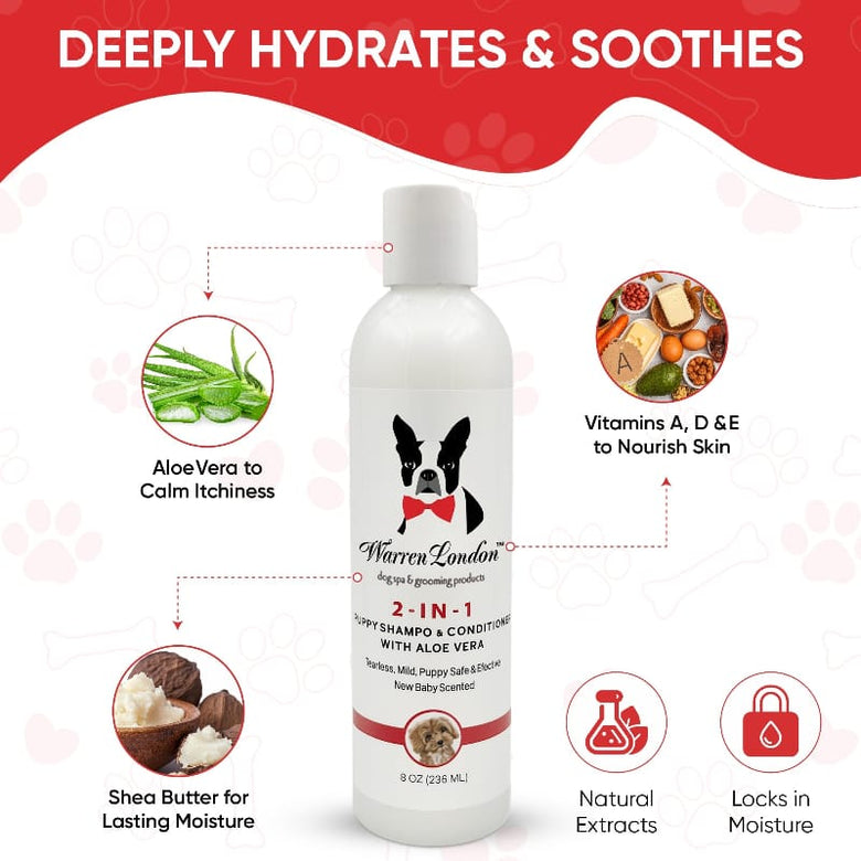 Warren London Pet Grooming Supplies 2-in-1 Puppy Shampoo & Conditioner