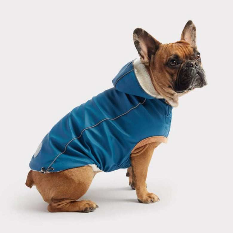 GF Pet Jackets Insulated Blue Dog Raincoat