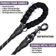 AE - BOBITSTORE Leashes Nylon Reflective Rope Leash with Padded Grip