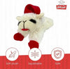 Christmas Holiday Lamb Chop with Santa Hat Plush Squeaky Dog Toy - 6"