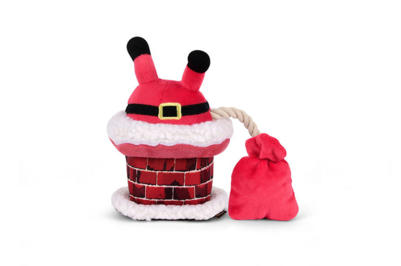 Merry Woofmas Clumsy Claus Christmas Holiday Plush Squeaky Rope Dog Toy