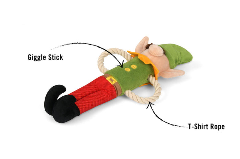 Merry Woofmas Santa's Little Elf-er Plush Squeaky Holiday Dog Toy