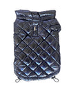 The Dog Squad Dog Coats Mercedes Metallic Coat, Navy Blue