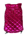 The Dog Squad Dog Coats Mercedes Metallic Coat, Raspberry