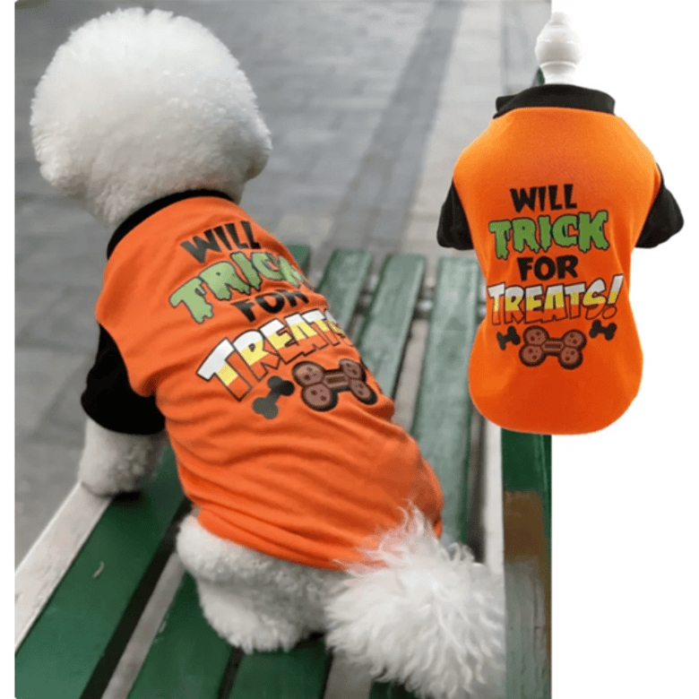 AE-FALALAPETSLIFE dog apparel Trick for Treats Halloween Pet Tee