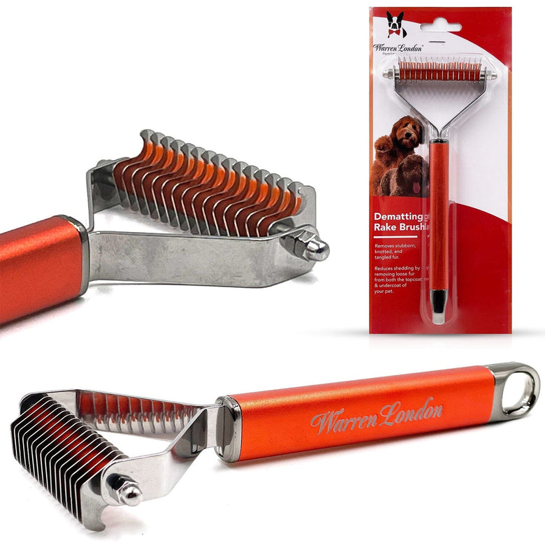 Warren London Pet Combs & Brushes Dematting Rake Brush for Dogs and Cats