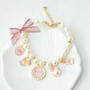 AE-HSTOR Collars S / PINK Fashion Charms Faux Pearls and Bow Pet Necklace - 3 Colors
