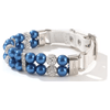 Mirage Pet Products Collars Blu / S Bling and Faux Pearls PU Leather Pet Collar - 3 Beautiful Colors