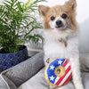 Stars & Stripes Patriotic Red Wht Blue Plush Squeak Donut Dog Toy - 2 Sizes